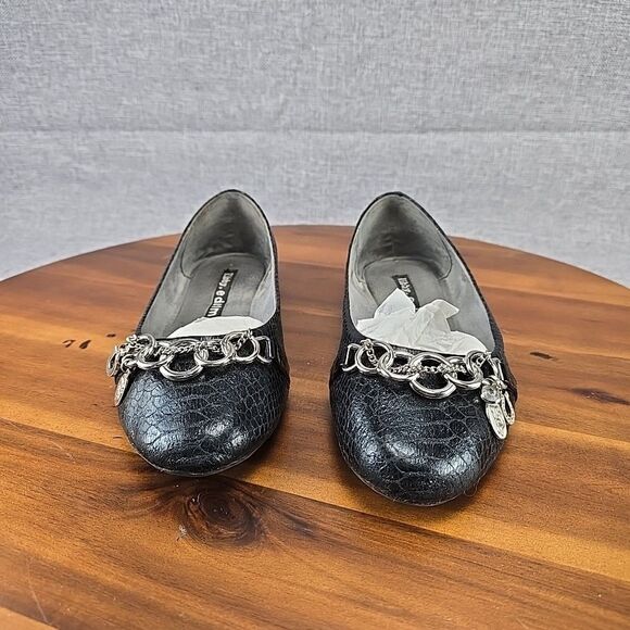 Libby Edelman Size 7.5W Royal Blue AMELIE Slip On Flat Shoes Silver Chain Accent - Picture 3 of 13